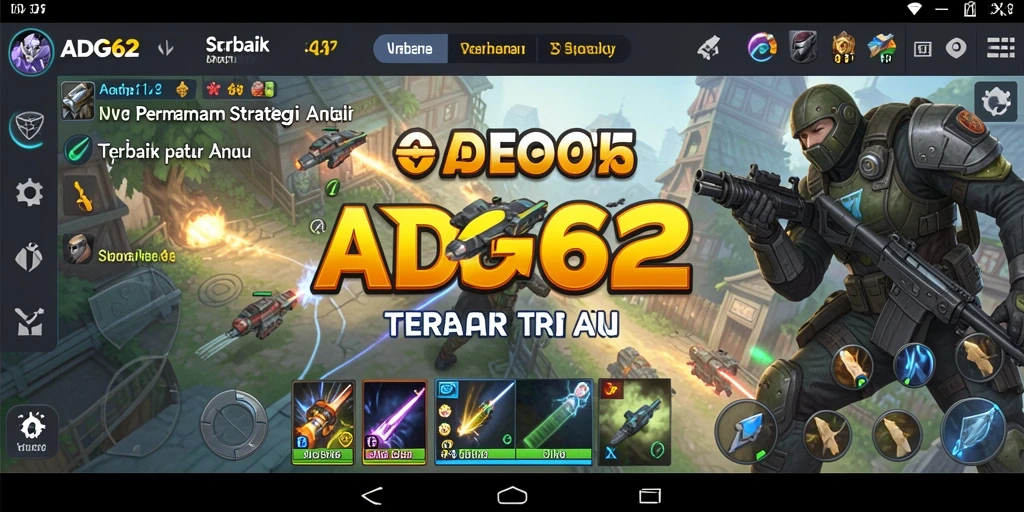 Screenshot gameplay ADG62 menunjukkan pertempuran strategi seru.