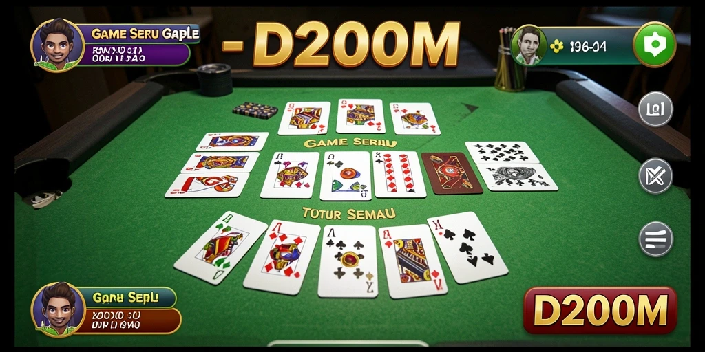 Tampilan menarik dari gameplay Gaple D200M.