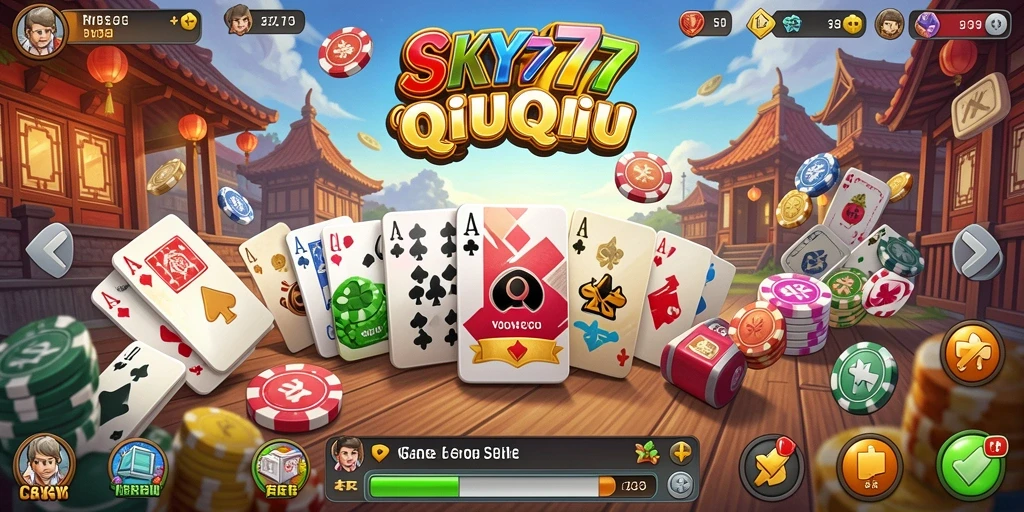 Screenshot dari gameplay <strong>SKY77</strong> yang menampilkan aksi seru permainan QiuQiu.