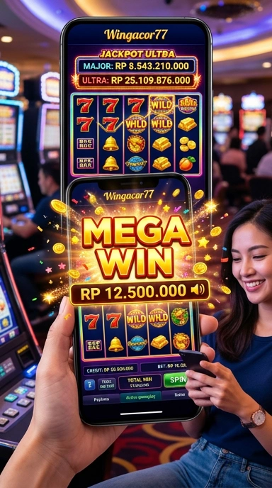 Tampilan utama aplikasi wingacor77 dengan beragam pilihan unduhan.